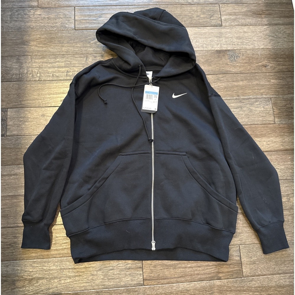 Women's Nike Sportswear Phoenix Oversized Fleece Zip Hoodie Black Sz Medium NWT